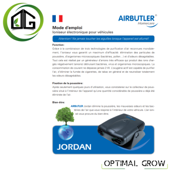 Airbutler  Ioniseur d'Air Voiture 2W - Purificateur